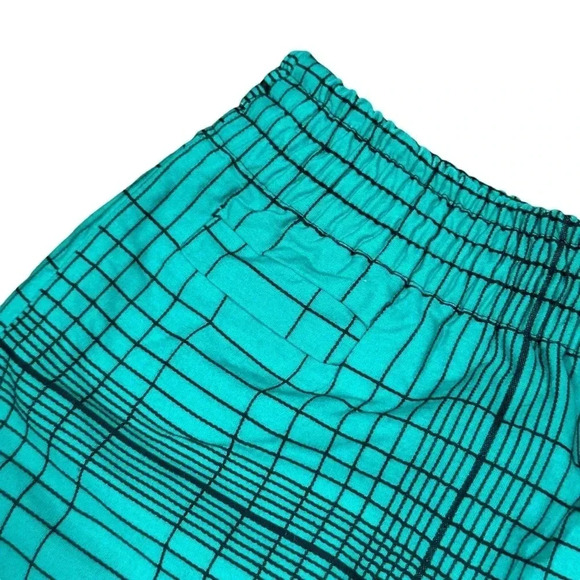 Vintage 60s 70s Gantner Wikies Check Green Cotton USA Made Swim Trunks Mens 34 - Picture 3 of 13